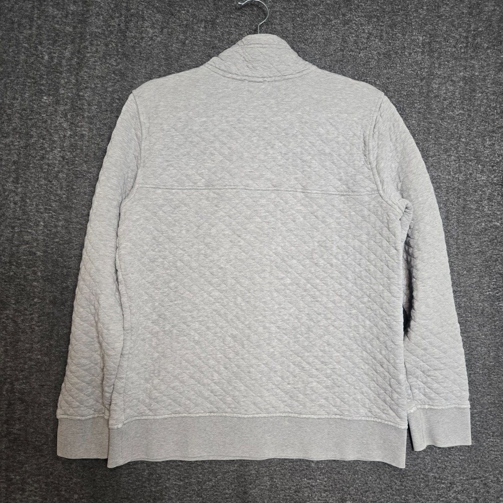 Patagonia Organic Cotton Quilt Snap-T® Pullover Drifter Grey W/ Dark Ruby Size M - Picture 11 of 15